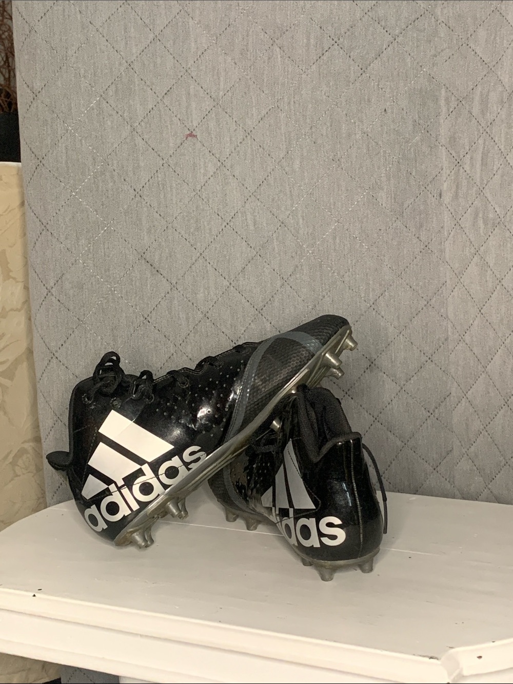 #177 Adidas Black & White Soccer Cleats